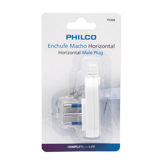 ENCHUFE MACHO HORIZONTAL 2P 1