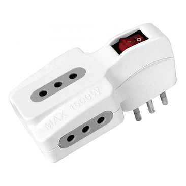 ENCHUFE ADAPTADOR TRIPLE C/SWITCH MACROTEL 2