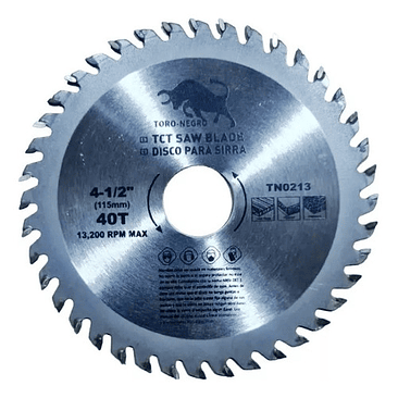 DISCO CORTE MADERA 40D TORO NEGRO 4-1/2 1