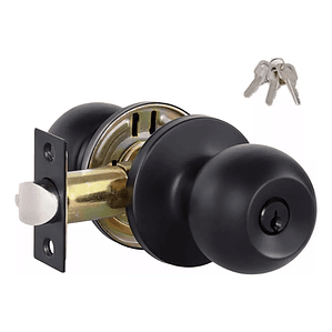 CERRADURA DE POMO BAÑO/DORMIT NEGRO