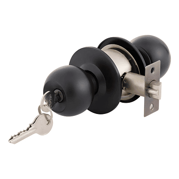 CERRADURA DE POMO BAÑO/DORMIT NEGRO 2