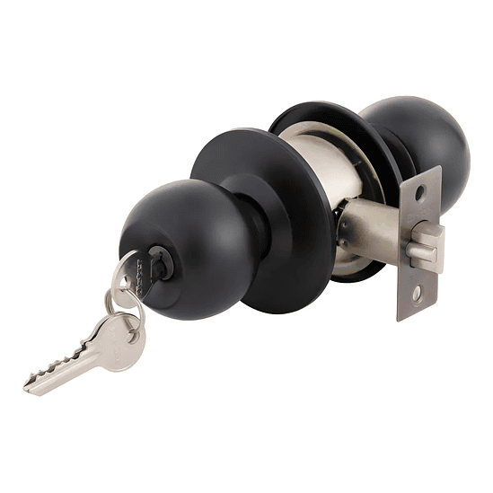 CERRADURA DE POMO BAÑO/DORMIT NEGRO 2