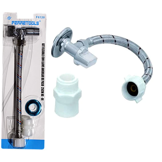 KIT FLEXIBLE HI C/LLAVE ANGULAR DE PASO F6120 1