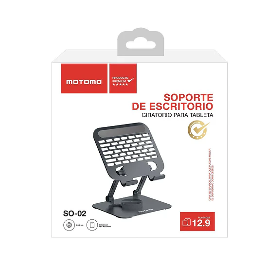 Soporte para Tablet Motomo SO-02, Color Grafito, 12.9 4