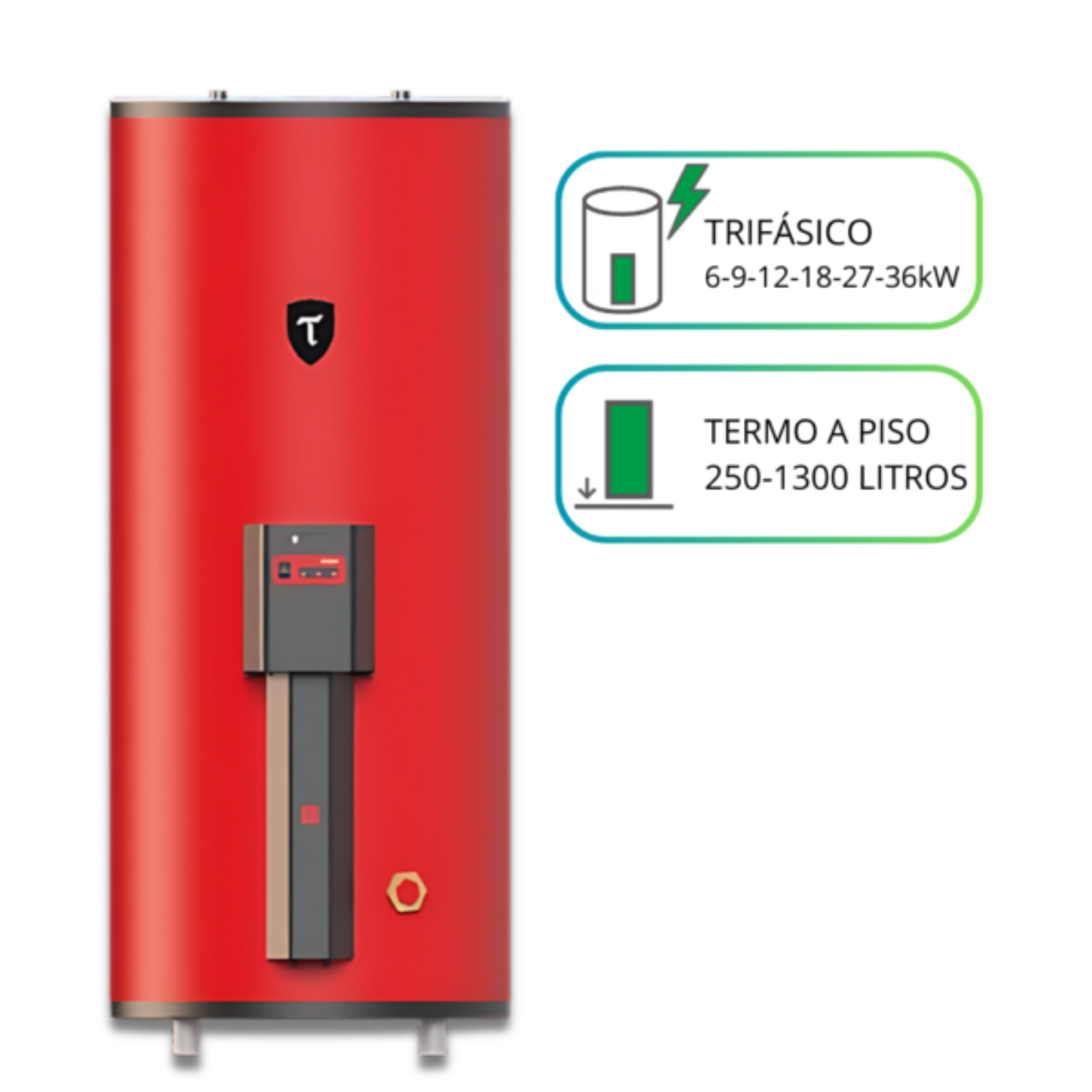 Termo Eléctrico Trotter Industrial Intelligent 400 Lts (380V) (6,0kW) (Galvanizado) 2