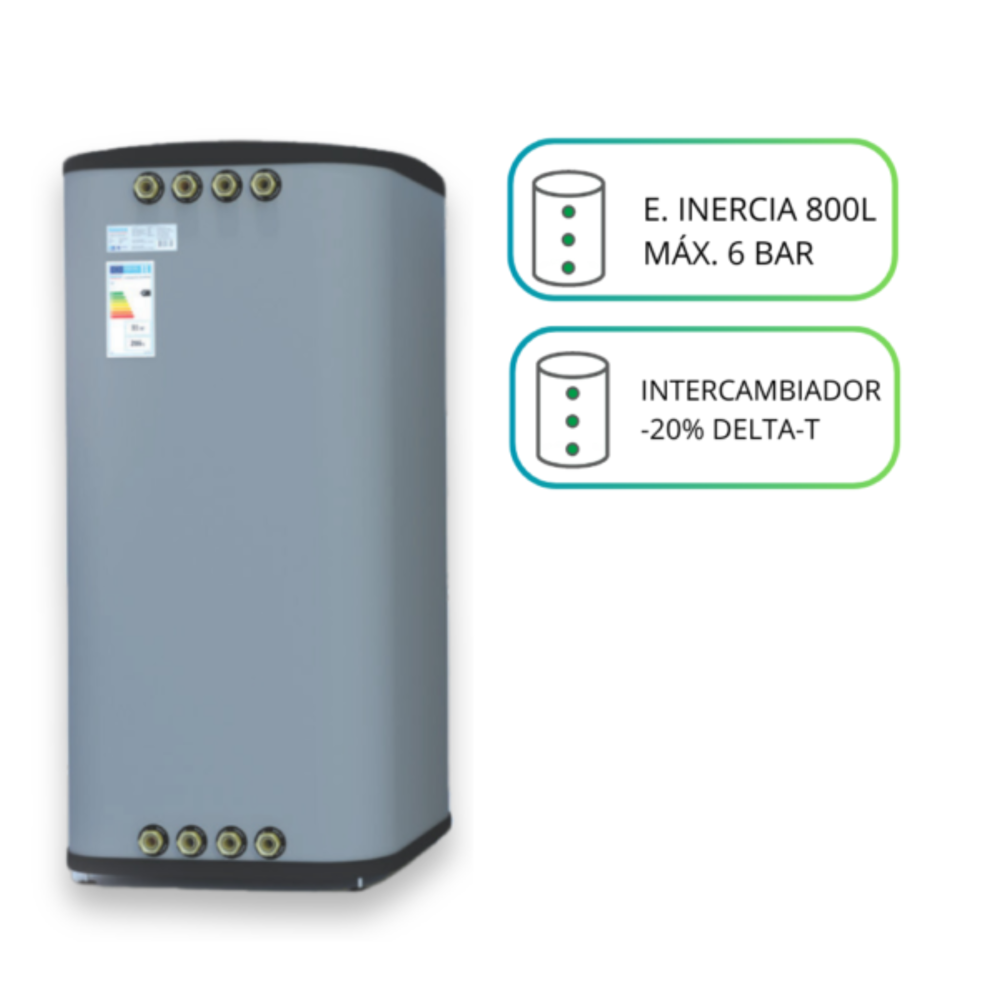 Estanque de Inercia Trotter Industrial UniQube 800 (773L) (Acero Inoxidable) 1