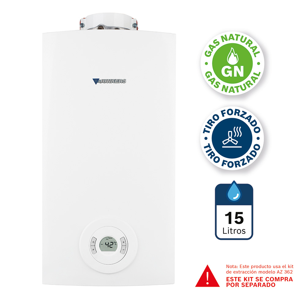 Calefon Mural a Gas Bosch HydroCompact 15 Lts (Gas Natural) (Tiro Forzado) 2