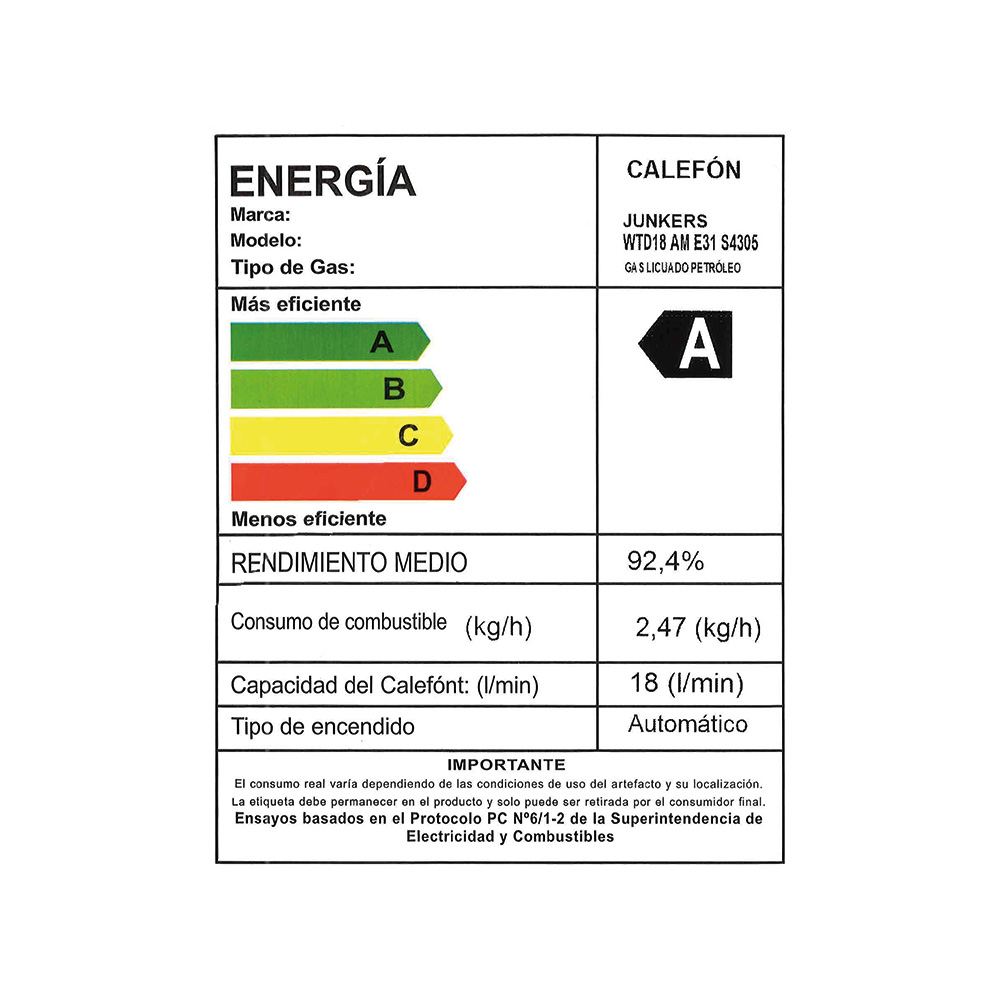 Calefon Mural a Gas Bosch HydroCompact 18 Lts (Gas Licuado) (Tiro Forzado) 3