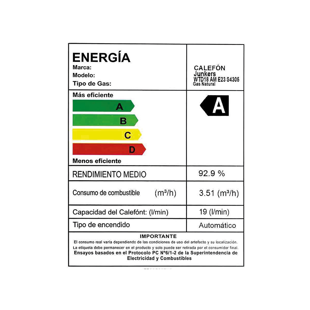 Calefon Mural a Gas Bosch HydroCompact 18 Lts (Gas Natural) (Tiro Forzado) 3