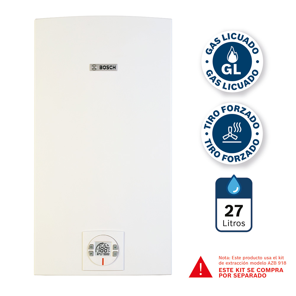 Calefon Mural a Gas Bosch Therm 8000 S 27 Lts (Gas Licuado) (Tiro Forzado) 2