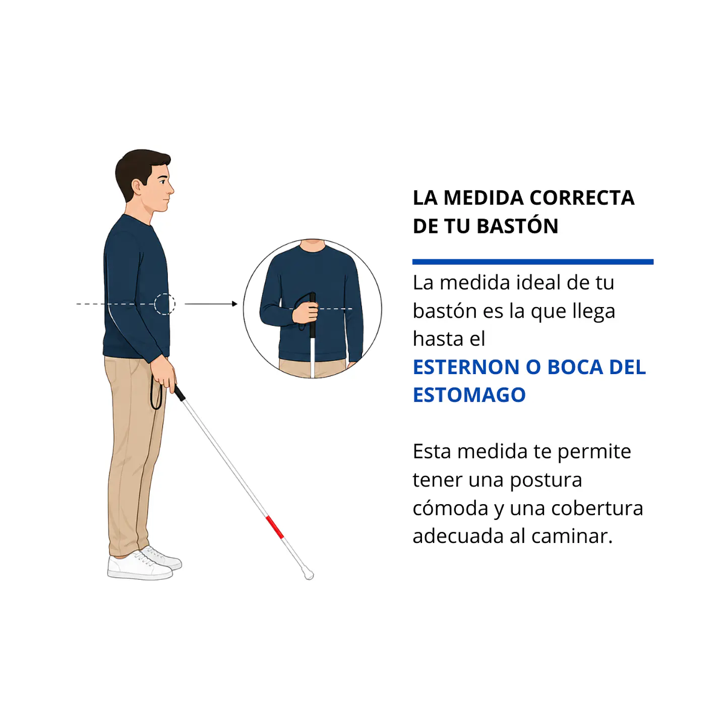 Bastón Blanco Plegable Ambutech 125 cm 6