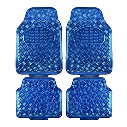 Set Cubre Piso Metalico Color Azul Para Auto Tunnig