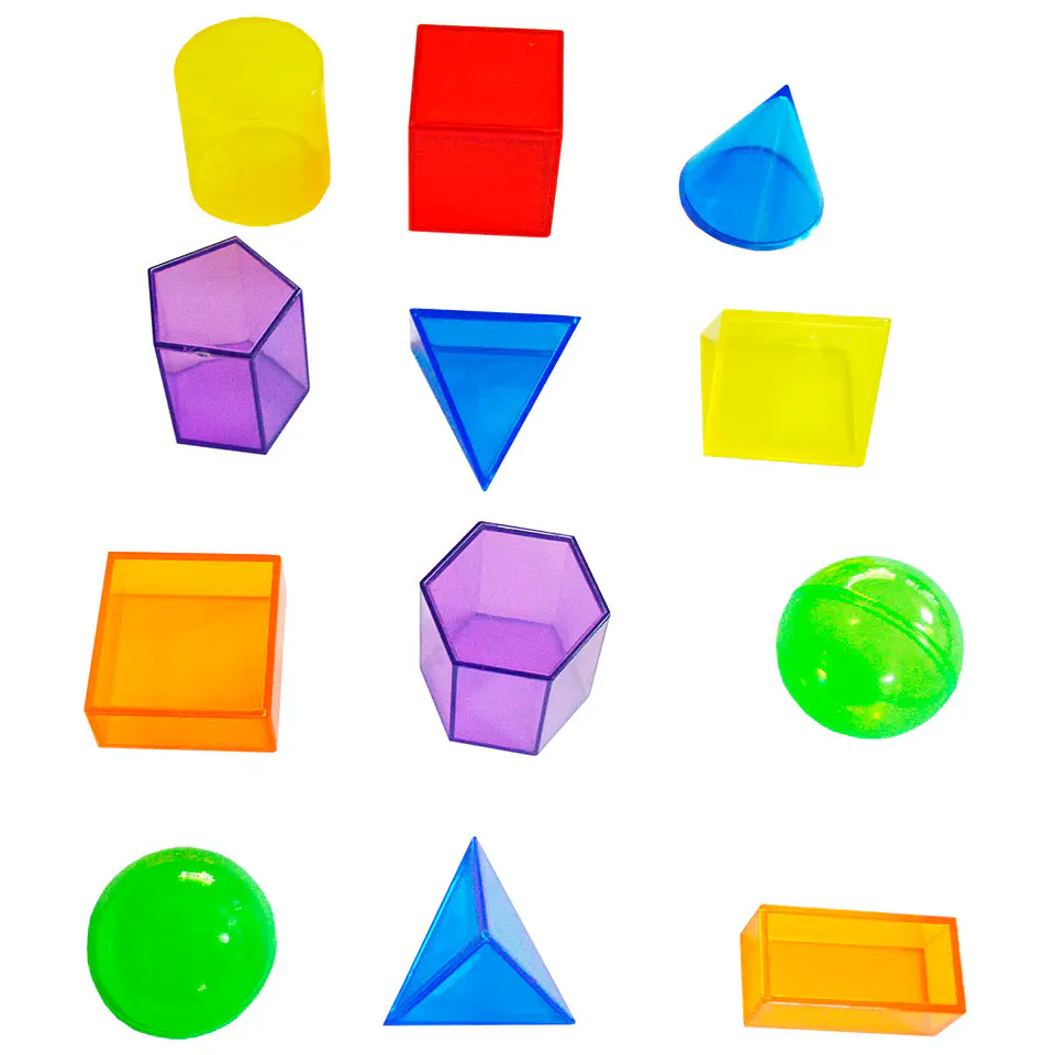 Cuerpos geométricos traslúcidos 12 piezas 1