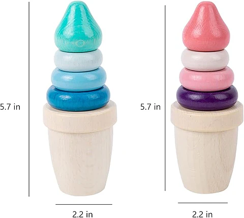 Juguete Apilador De Helados Madera Montessori