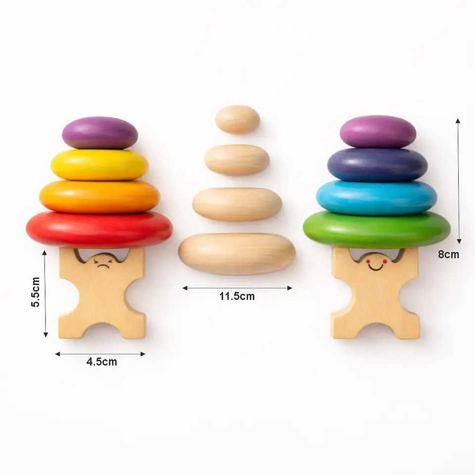 Piedras de equilibrio de madera 14pcs 2