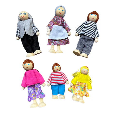 Títeres Familia de Madera