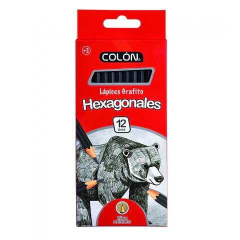 Lápiz Grafito Colon Hexagonal N°2 HB Caja 12 Un