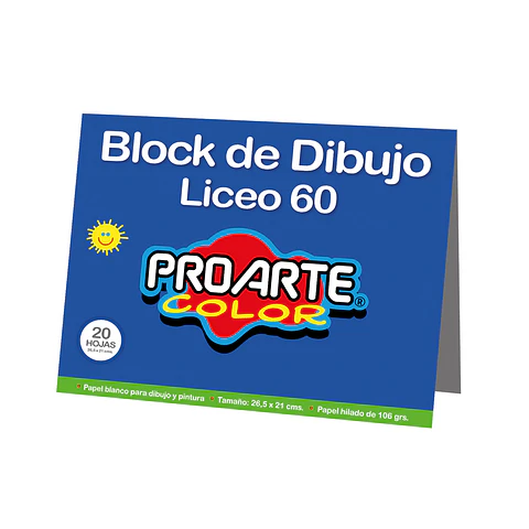 Block de Dibujo Proarte Liceo 20 Hojas