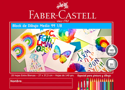 Block de Dibujo Faber Castell 99 1/8 20 Hojas