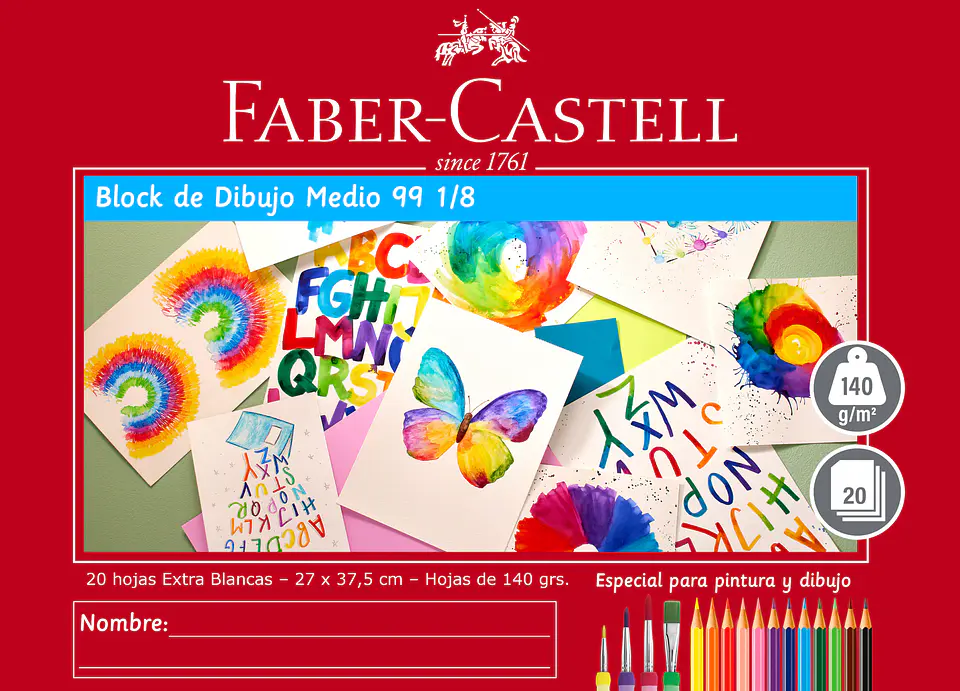 Block de Dibujo Faber Castell 99 1/8 20 Hojas 1