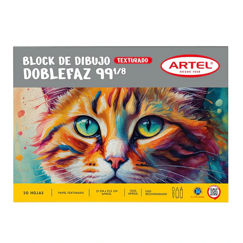 Block de Dibujo Artel 99 1/8 Doble Faz Texturado 20 Hojas