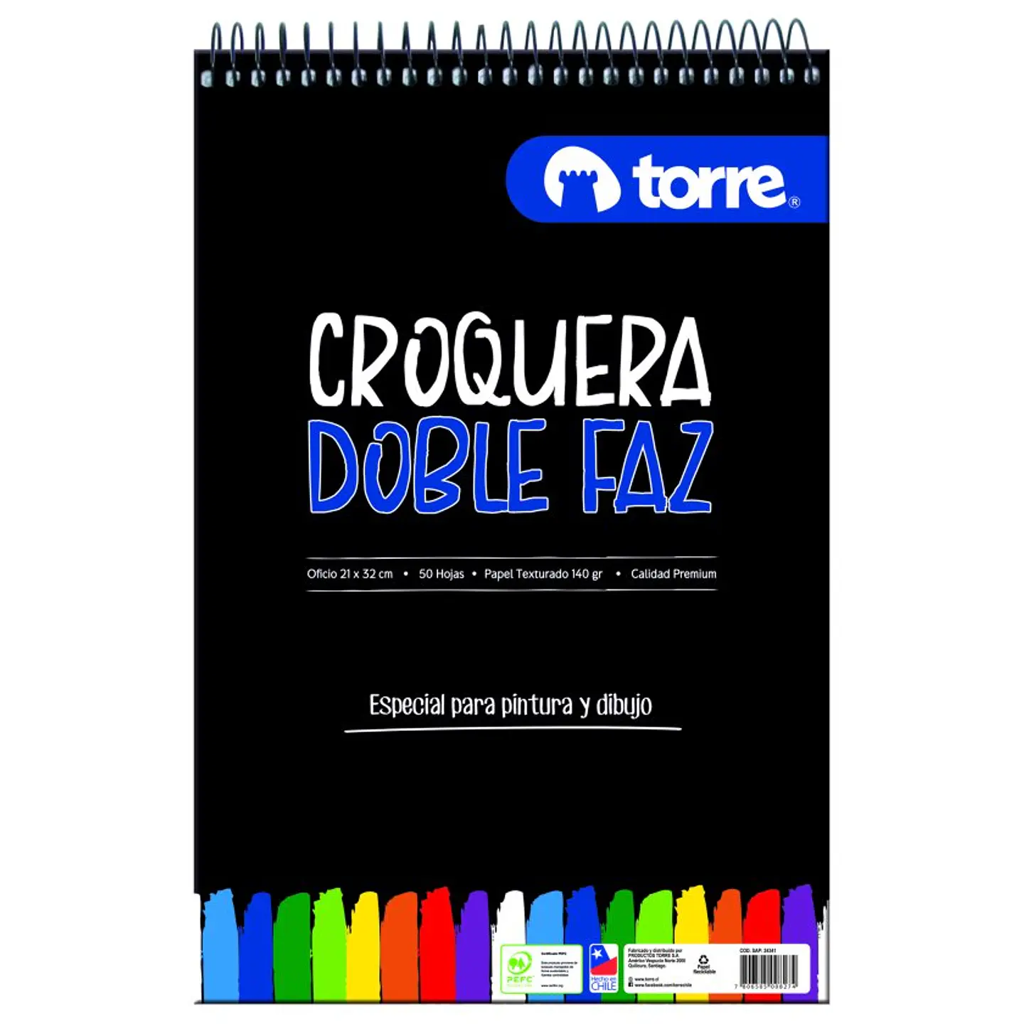 Croquera Torre Doble Faz Oficio 50 Hojas 1