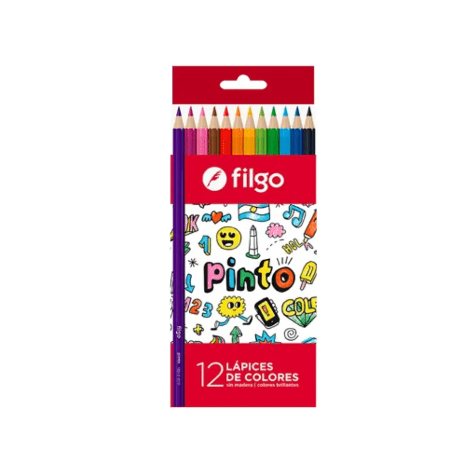 Lápices De 12 Colores Filgo Pinto  1
