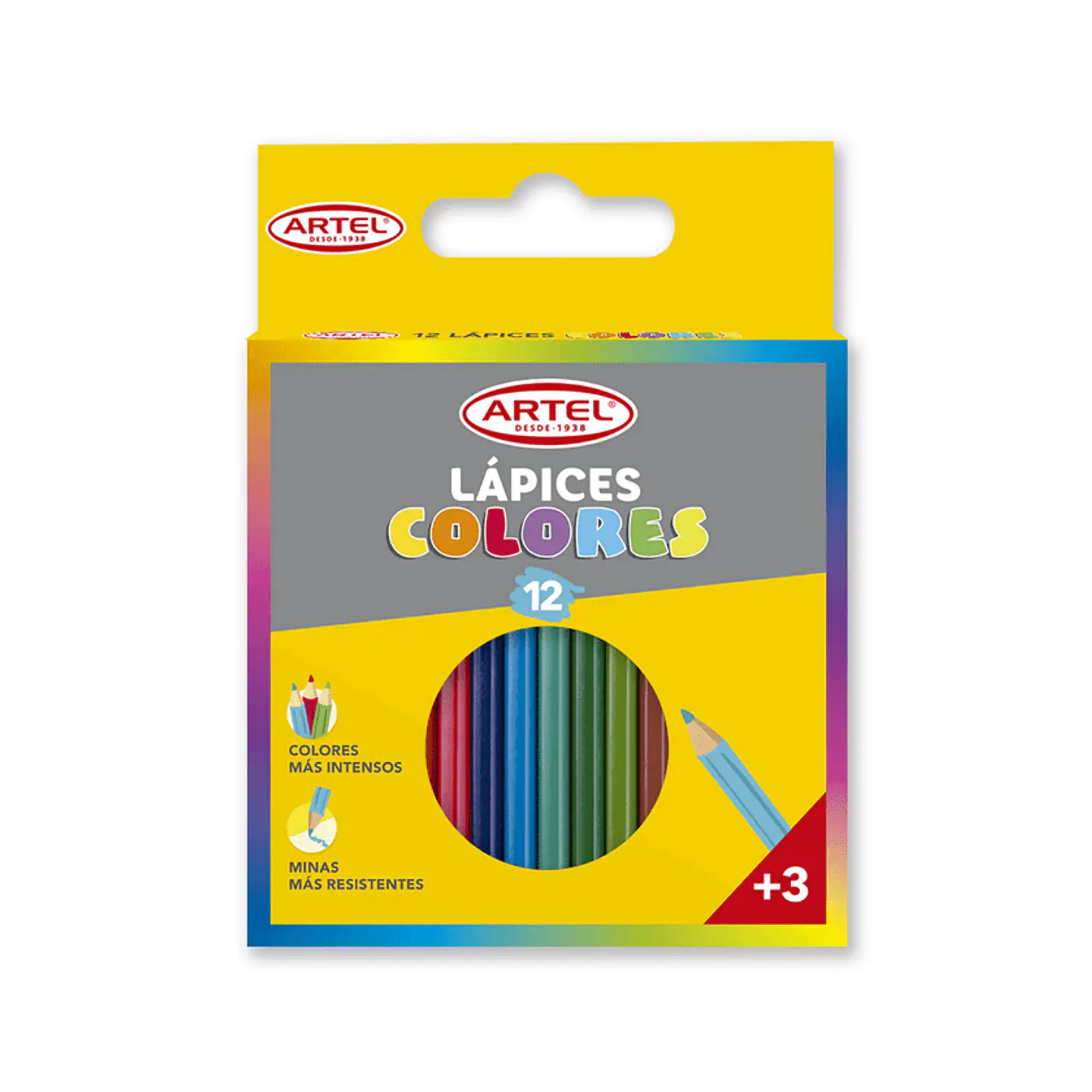 Lápices De Color Artel Corto 12 Colores 1