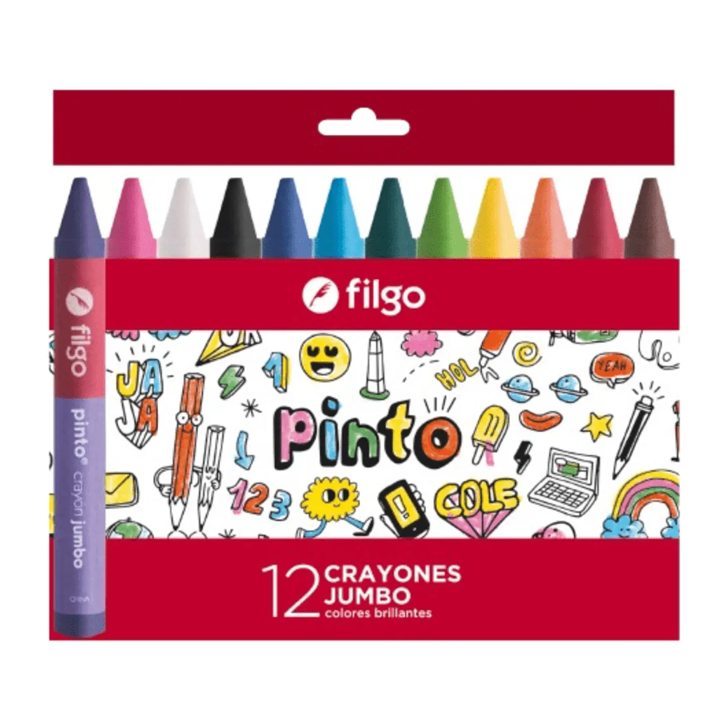 Lápiz Cera Filgo Pinto Jumbo 12 Colores 1