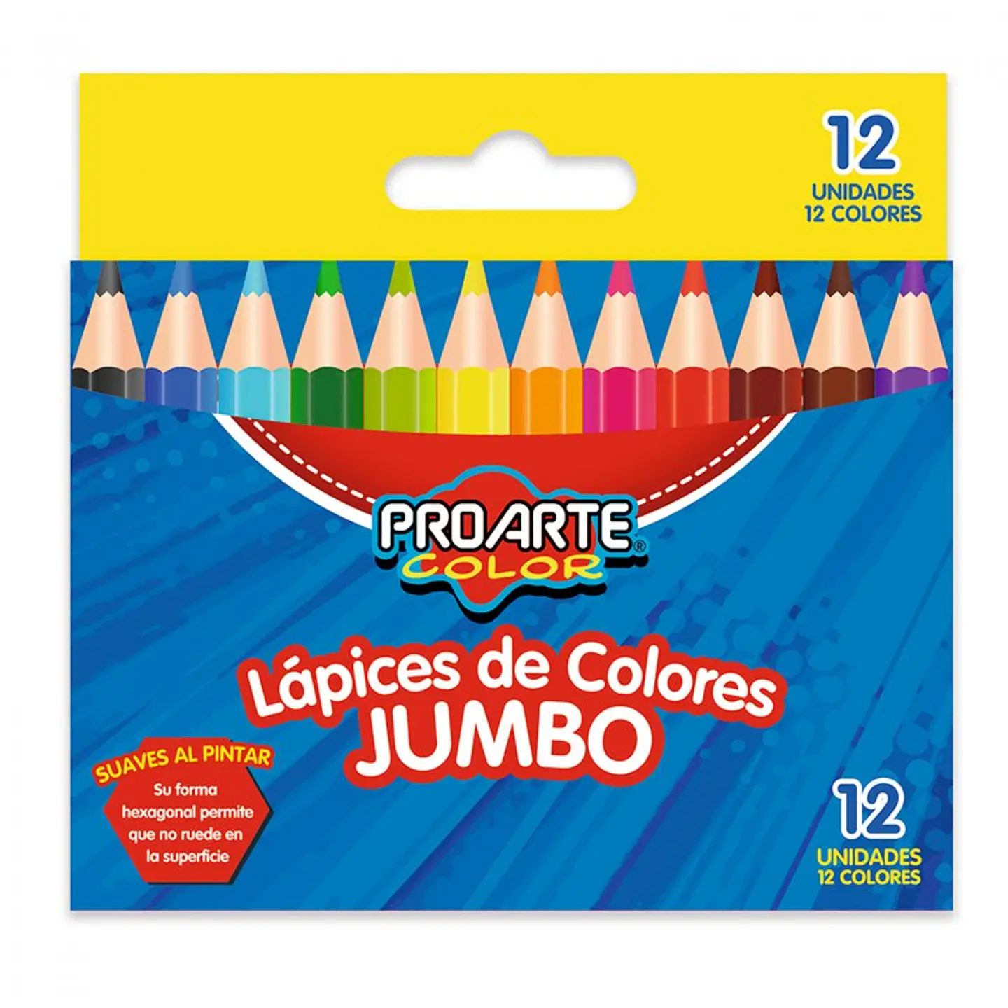 Lápices de Colores Proarte Jumbo Hexagonal 12 Unidades 1