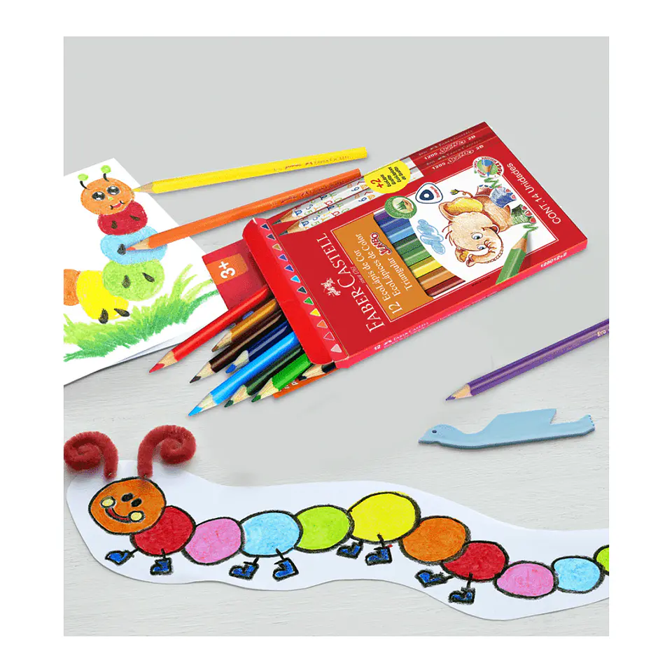Lápices de Color Faber-Castell Triangular Jumbo 12 Colores 2