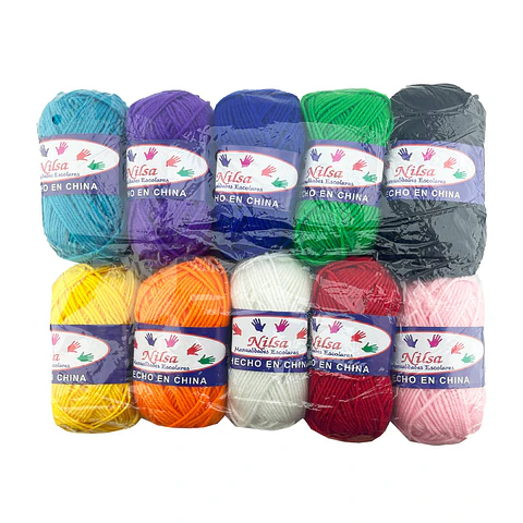 Lana Ovillo 50gr 10 unidades surtido de colores Nilsa