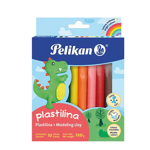 Plasticina Pelikan 10 Barras Colores Surtidos