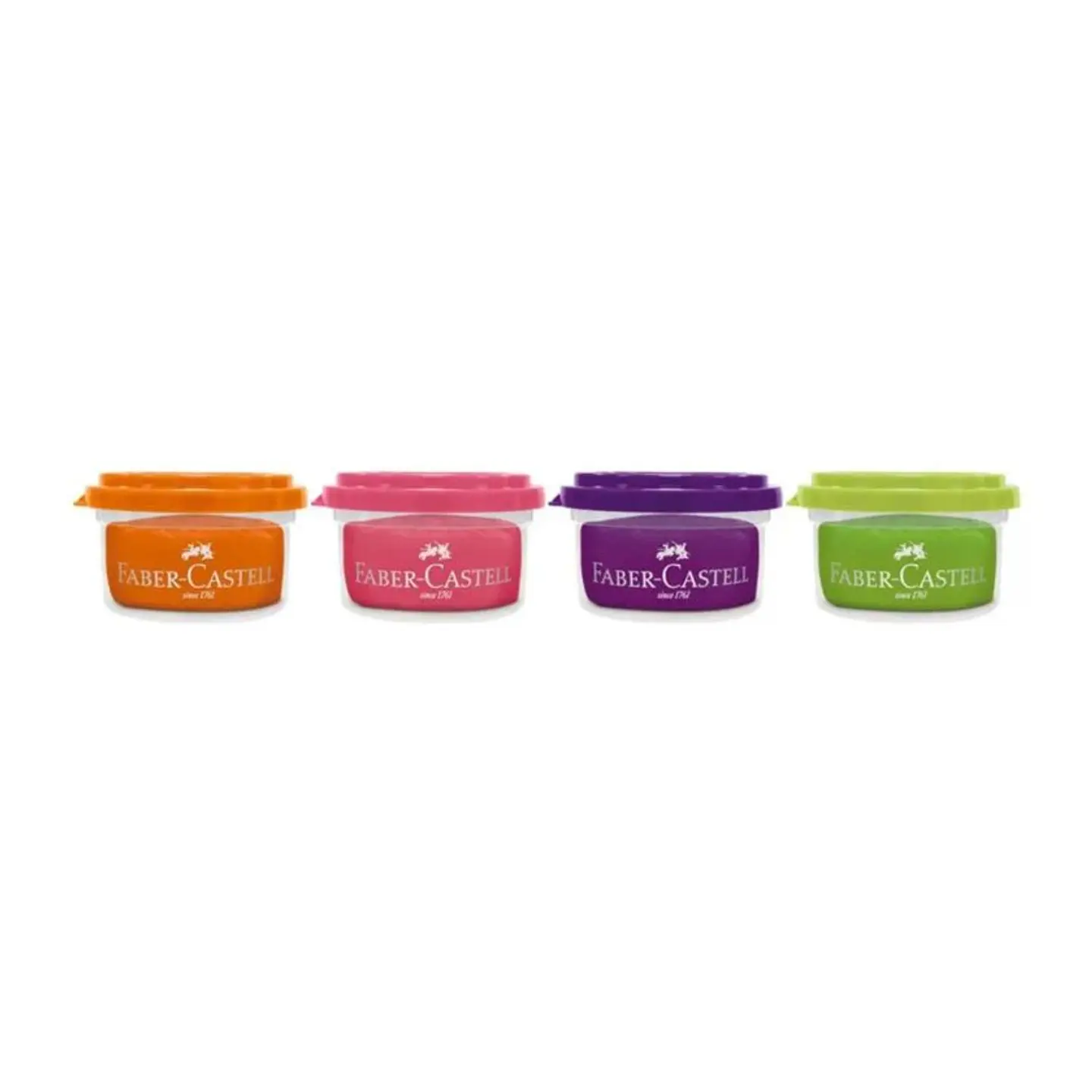 Masa para Modelar Faber Castell Little Creatives 50g 4 Colores Neón 2