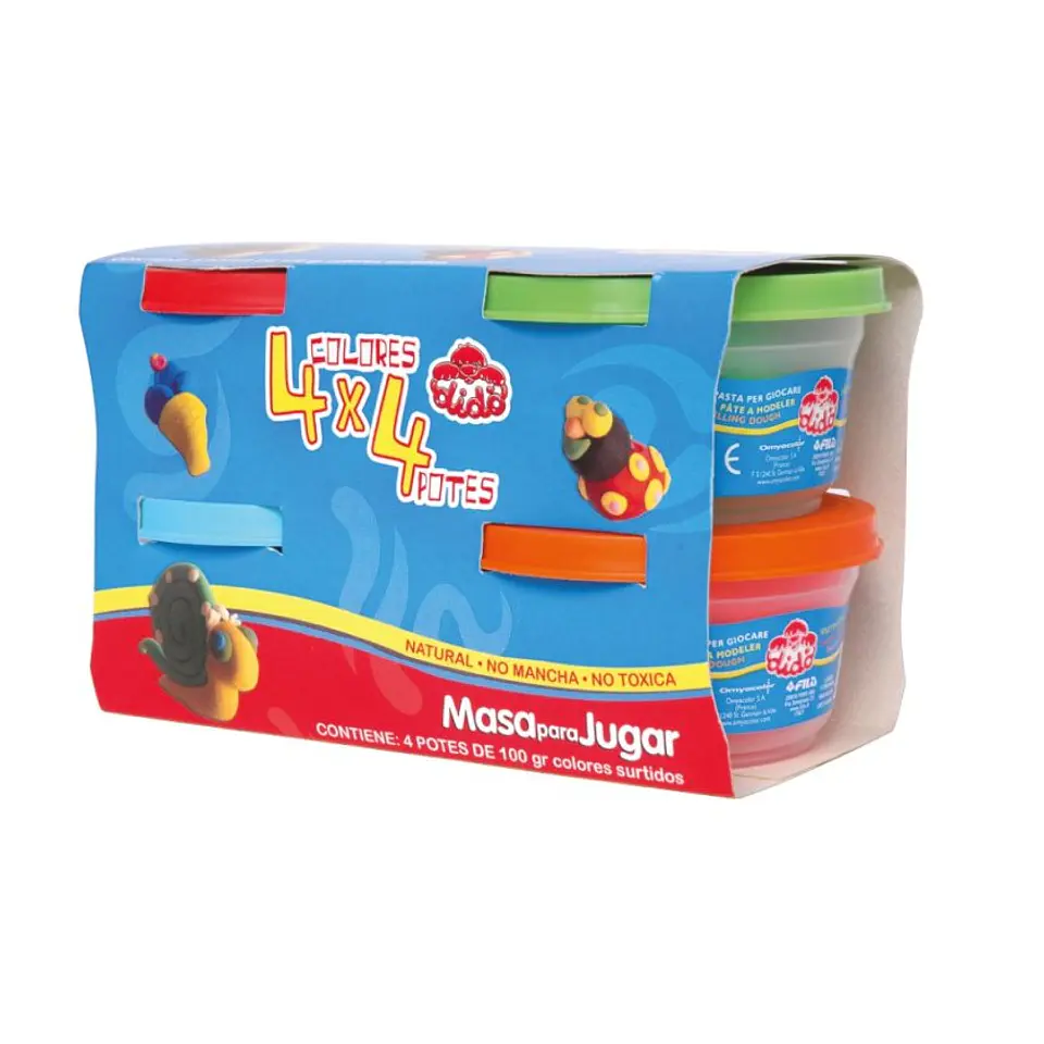 Masa Para Modelar Dido Set de 4 Colores Surtidos 100g 1