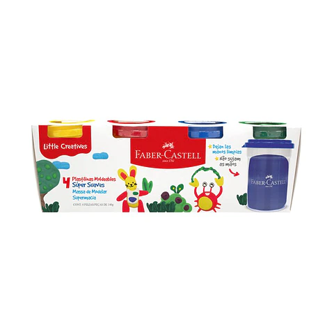 Masa para Modelar Faber Castell Little Creatives Set de 4 Colores 140g