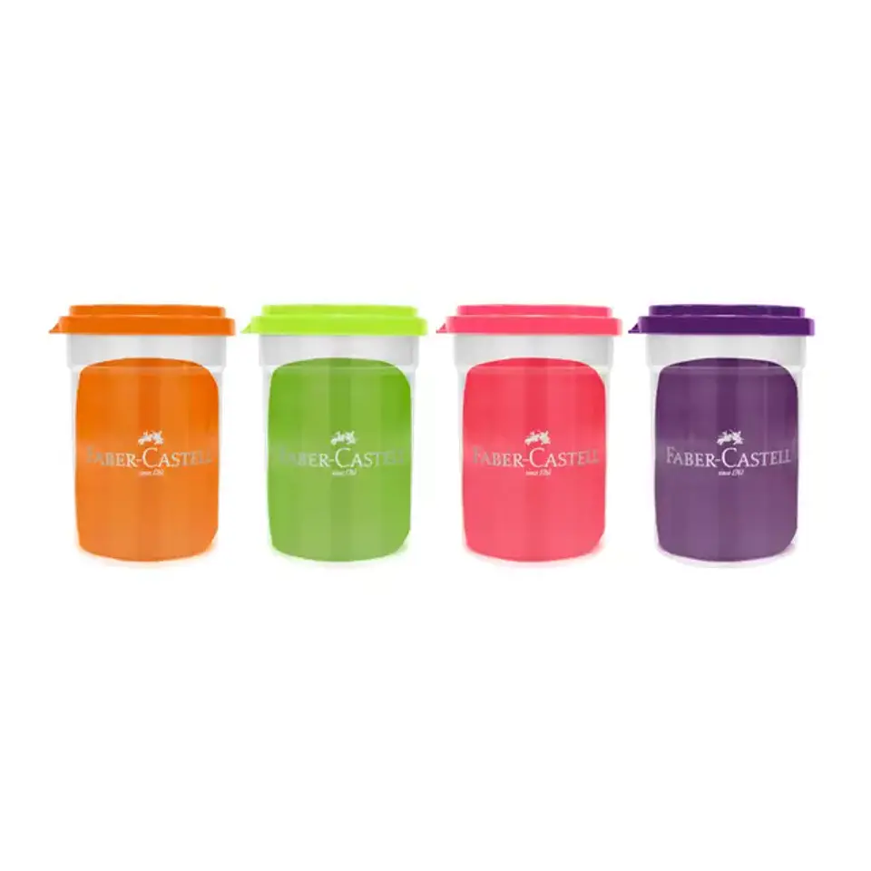 Masa para Modelar Faber Castell Little Creatives Neón Set de 4 Colores 140g 2