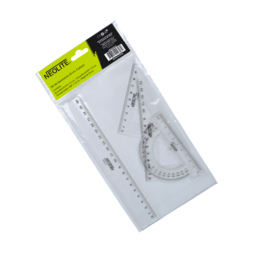 Set Geometría GREEN 20cm 4pzs NEOLITE