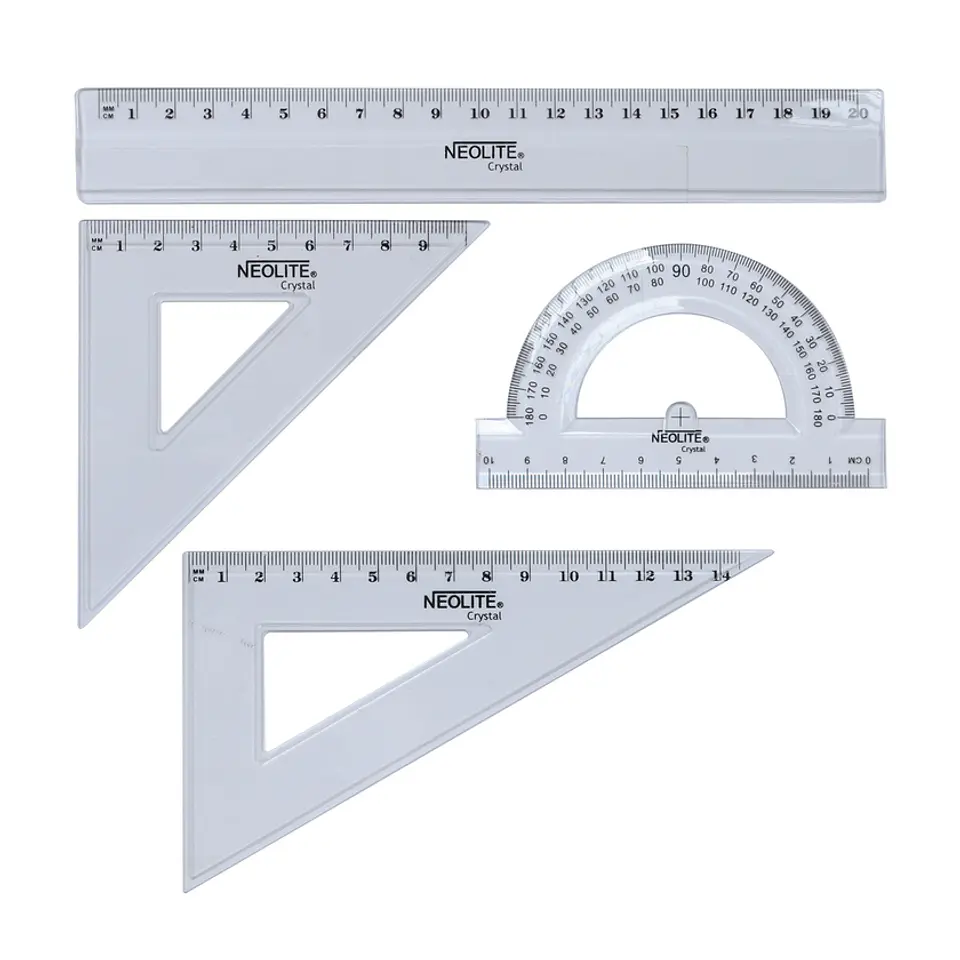 Set Geometría Neolite 4 Piezas Transparentes 20cm 2