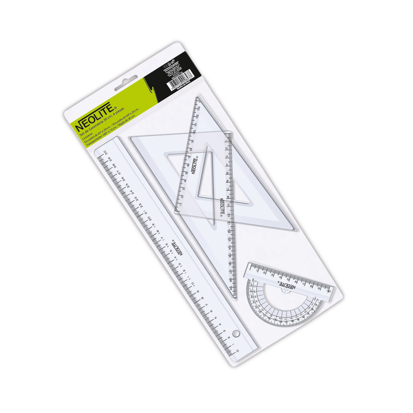 Set Geometría GREEN 30cm 4pzs NEOLITE