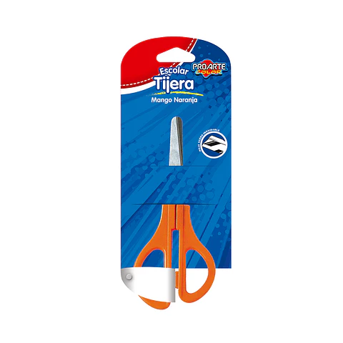 Tijera Escolar Proarte 10cm Inoxidable Naranjo