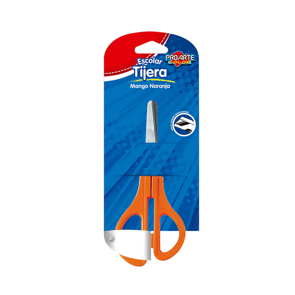 Tijera Escolar Proarte 10cm Inoxidable Naranjo 1