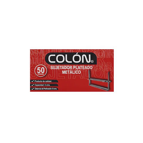 Accoclip Colón Fastener Plateado 50Un