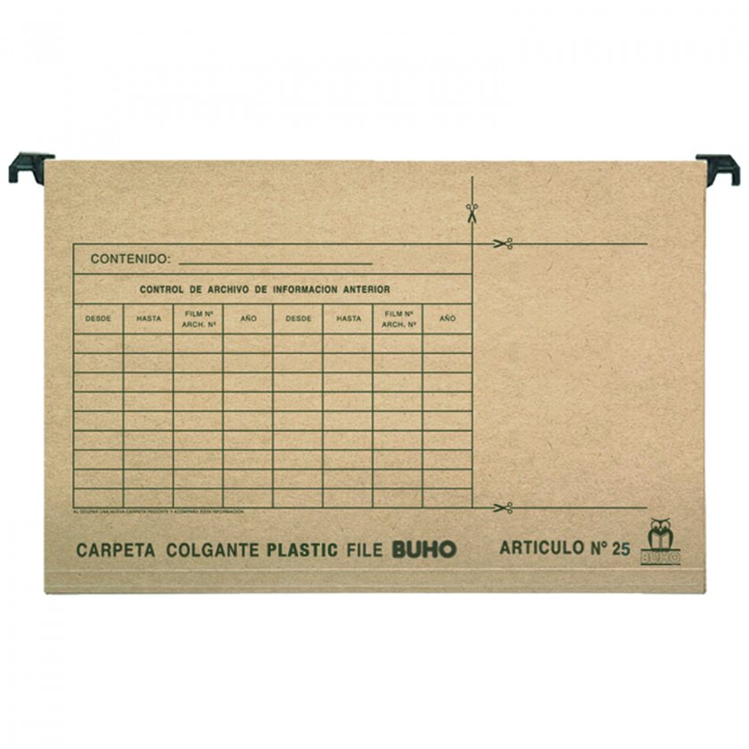 Carpeta Colgante Buho Plástica Standard N°25