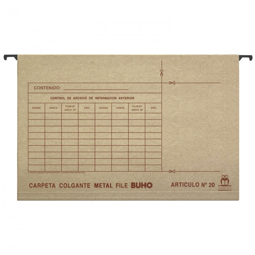 Carpeta Colgante Buho N°20 Metal