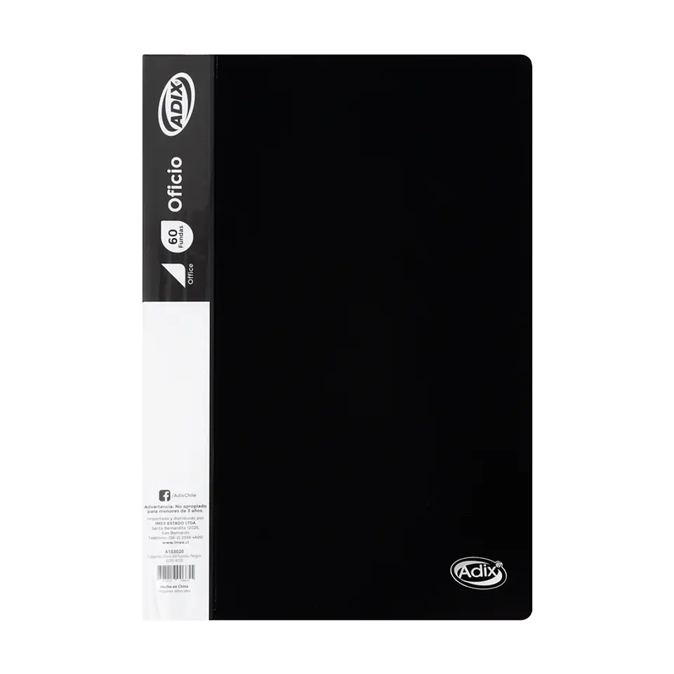 Carpeta Adix Oficio 60 Fundas Negro 1