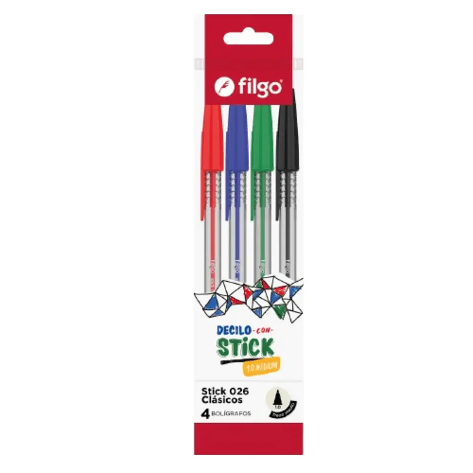 Lapiz Gel Filgo Stick 4 colores 1