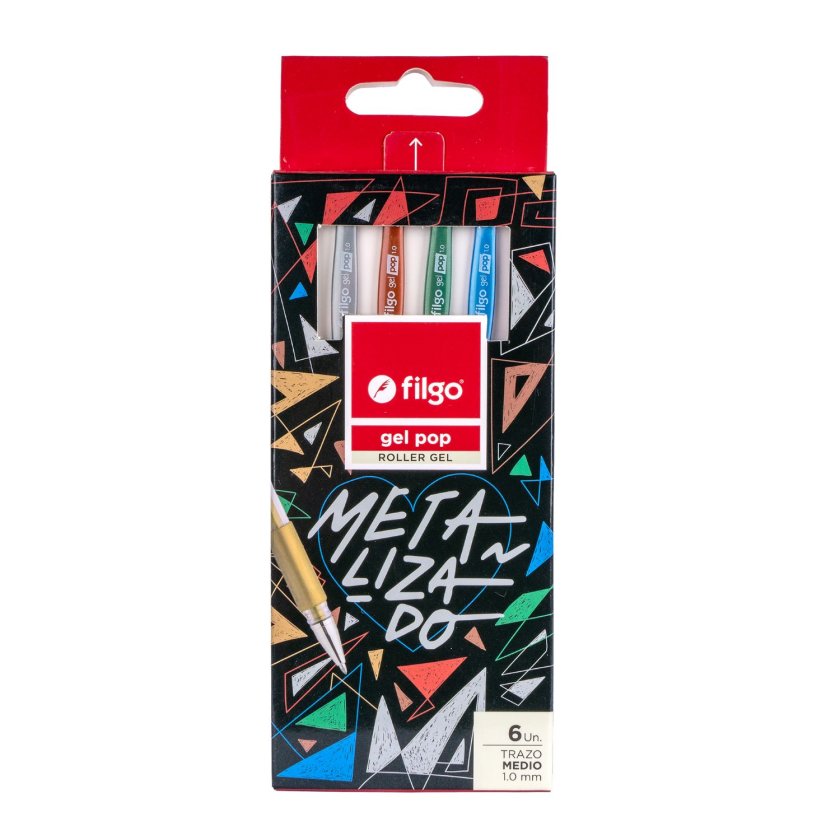 Lápices Filgo Gel Pop 6 Colores Metalizados