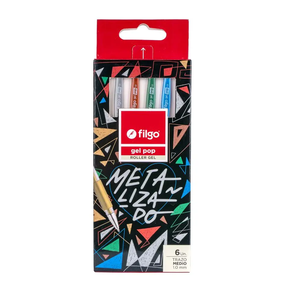 Lápices Filgo Gel Pop 6 Colores Metalizados 1