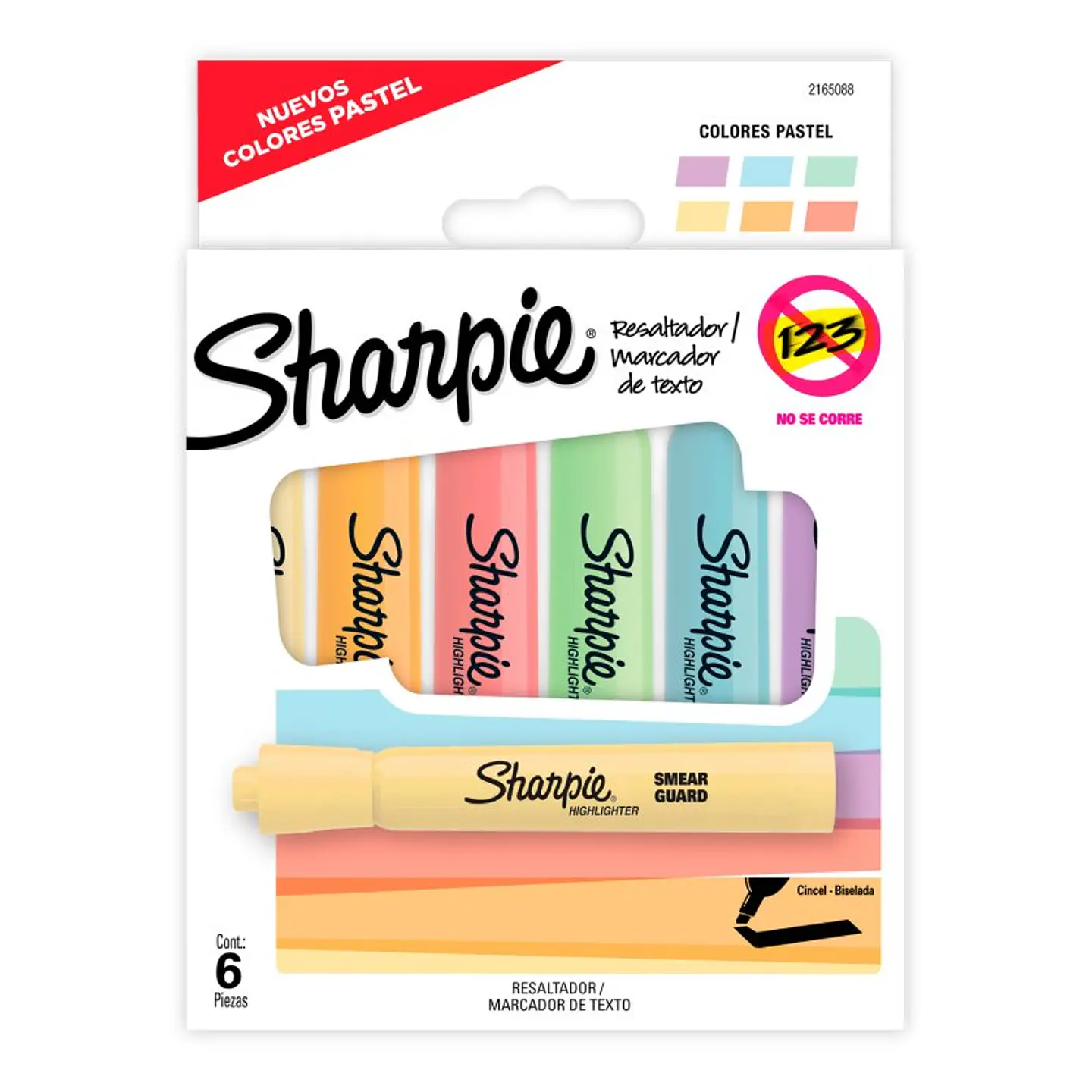 Destacador Sharpie Pastel 6 Colores Surtidos 1